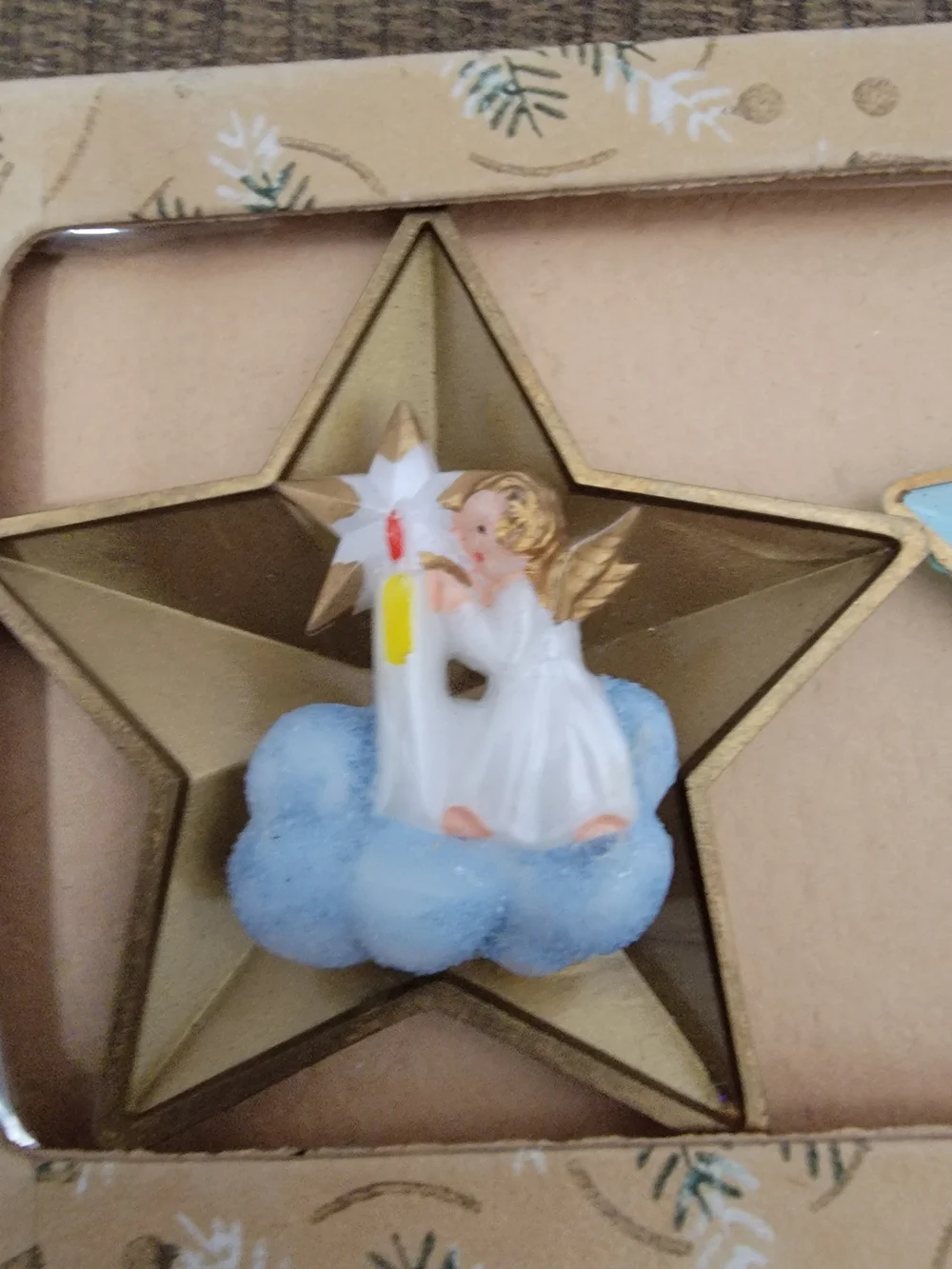 Vintage West Germany Moon & Stars Christmas Ornaments. 1940's-1950's
